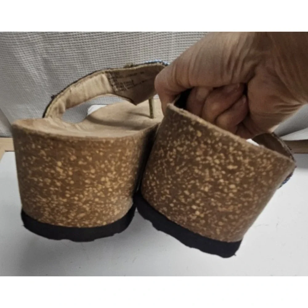 BASS JASMINE intricate beading sequins straps thong sandal leather upper‎ 8M